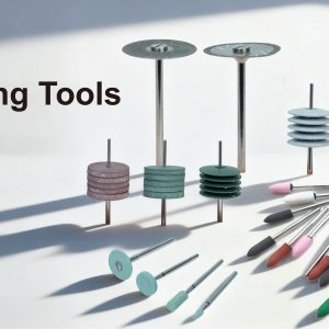 Mammudent dental lab polishing tools kit including silicone polishers, diamond polishing wheels, and mounted rubber points.