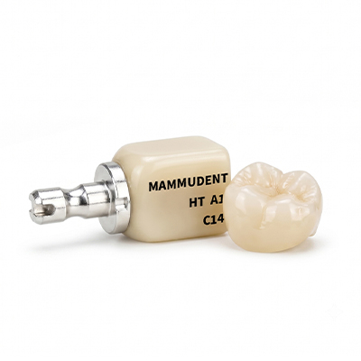 Mammudent lithium disilicate glass ceramic block C14 with milled crown